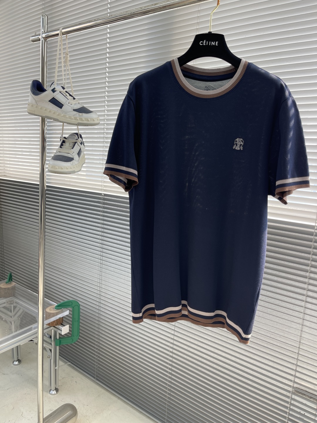 Brunello Cucinelli Men's Navy Knit Short Sleeve T-Shirt Cotton Blend 1 cmp i1743500928006 118 0 6