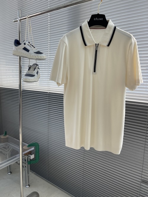 Men's Knitted Polo Shirt with Zipper, Short Sleeve Casual Summer Top 1 Men's Knitted Polo Shirt with Zipper, Short Sleeve Casual Summer Top