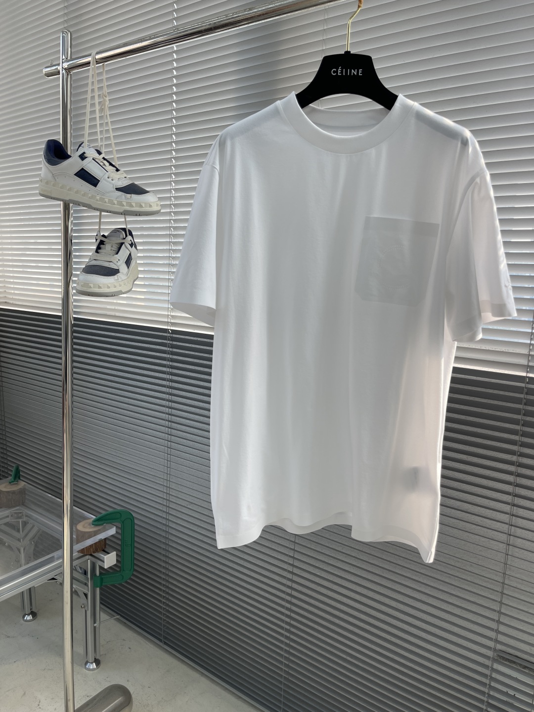 Celine Men's White Cotton Jersey T-Shirt with Pocket, Summer Essential 1 cmp i1743506170602 6706 0 5