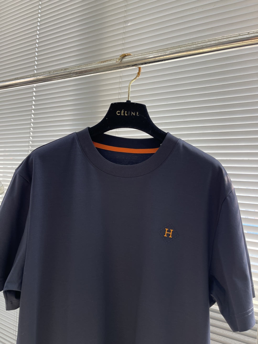 Hermes Men's Navy Blue T-Shirt with Embroidered Logo - Classic Fit 2 cmp i1743511544777 2972 0 6