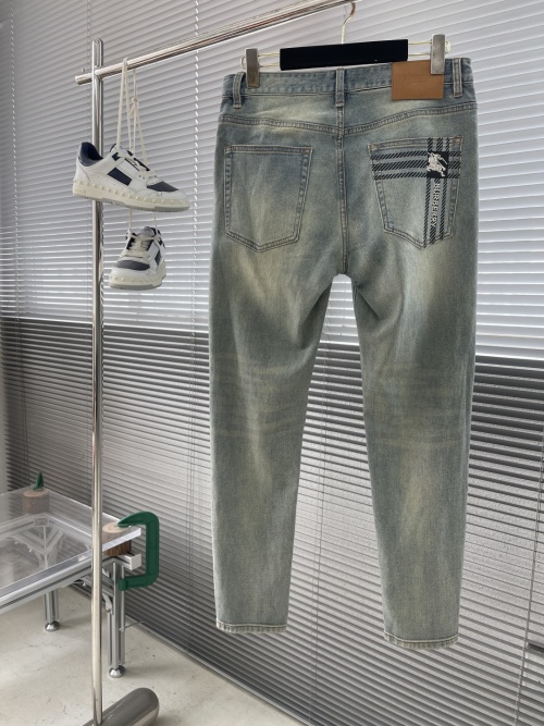 Burberry Light Blue Denim Jeans with Pegasus Embroidery & Logo Detail 1 Burberry Light Blue Denim Jeans with Pegasus Embroidery & Logo Detail