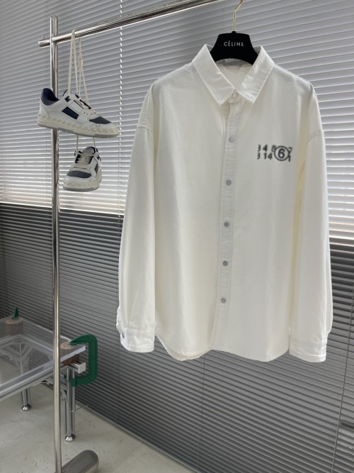 Maison Margiela 2025 Spring/Summer White Denim Long Sleeve Shirt Unisex 1 Maison Margiela 2025 Spring/Summer White Denim Long Sleeve Shirt Unisex
