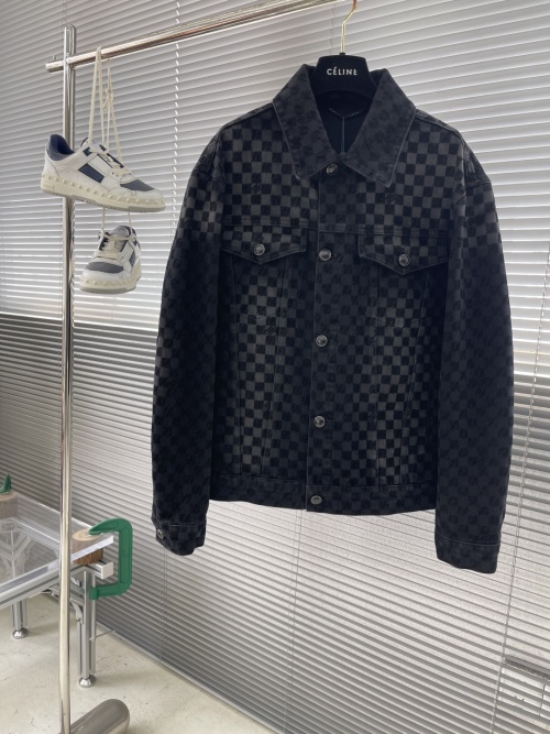 Louis Vuitton 24SS Gradient Damier Denim Trucker Jacket - Stylish & Unique 1 Louis Vuitton 24SS Gradient Damier Denim Trucker Jacket - Stylish & Unique