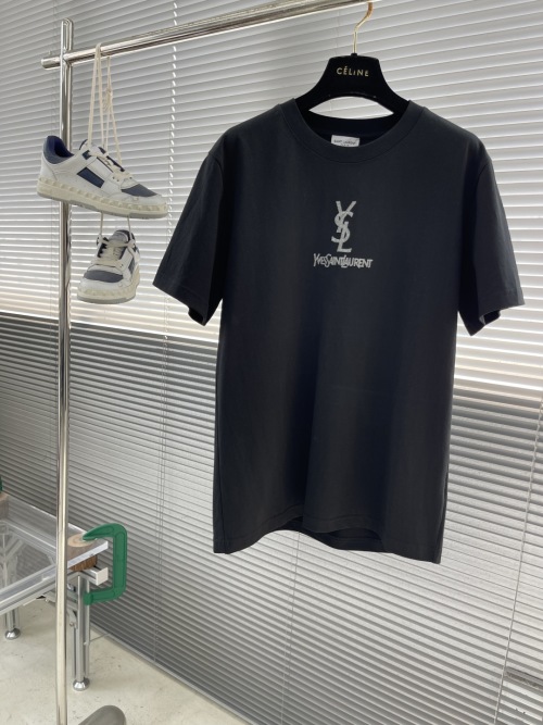 Yves Saint Laurent SLP Logo Embroidered Short Sleeve T-Shirt - Comfortable 1 Yves Saint Laurent SLP Logo Embroidered Short Sleeve T-Shirt - Comfortable