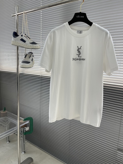 Yves Saint Laurent SLP Logo Embroidered Short Sleeve Tee - Comfortable 1 Yves Saint Laurent SLP Logo Embroidered Short Sleeve Tee - Comfortable