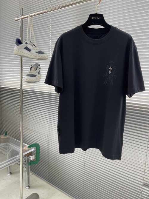 Chrome Hearts 2025 Spring/Summer Black Cotton Blend Short Sleeve T-Shirt 1 Chrome Hearts 2025 Spring/Summer Black Cotton Blend Short Sleeve T-Shirt