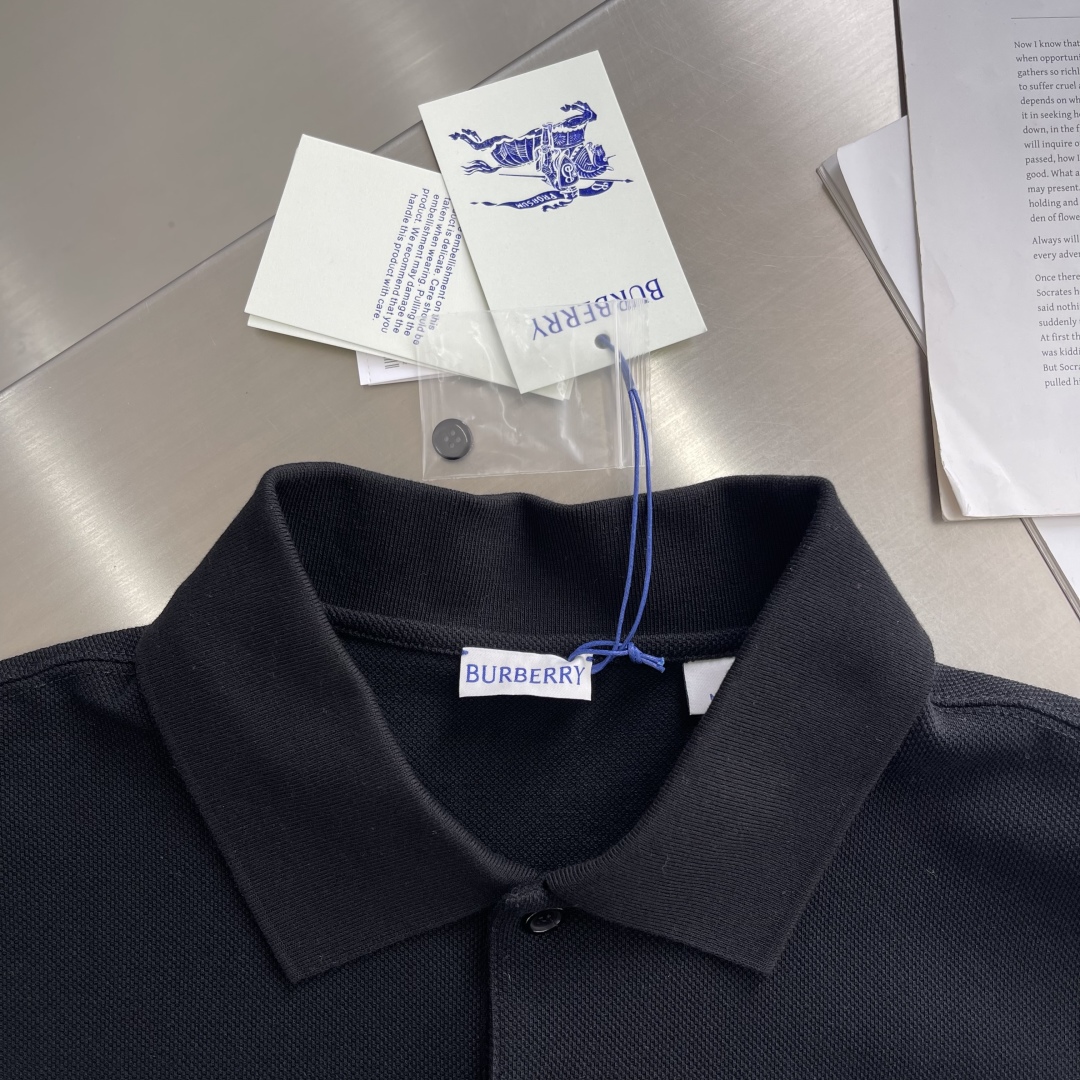Burberry Men's Black Cotton Polo Shirt with Embroidered Horse Logo 4 cmp i1743595912763 5109 0 0
