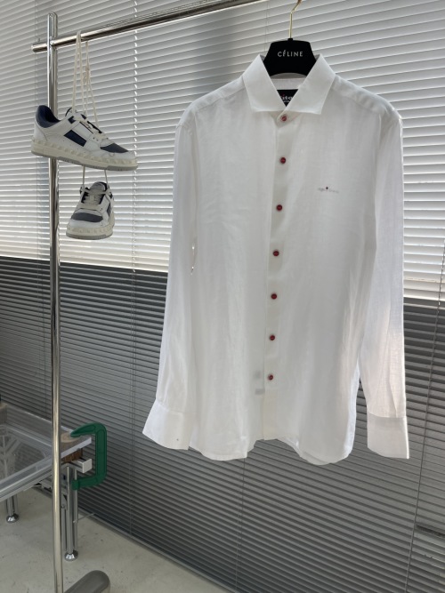 Kiton Linen Embroidered Shirt - Lightweight, Breathable, and Elegant 1 Kiton Linen Embroidered Shirt - Lightweight, Breathable, and Elegant