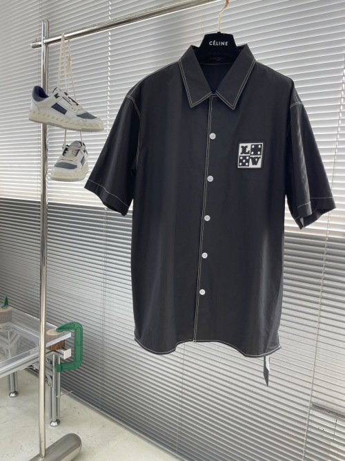 Louis Vuitton 25SS Embroidered Shirt With Open Collar And Short Sleeves 1 Louis Vuitton 25SS Embroidered Shirt With Open Collar And Short Sleeves