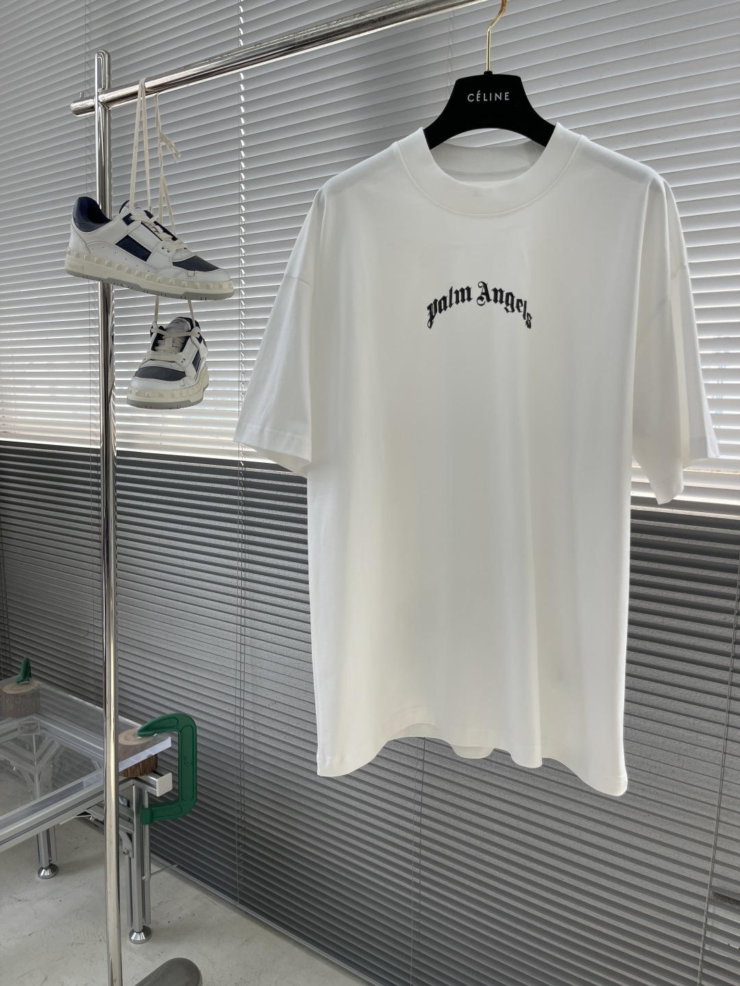 Palm Angels Oversized White T-Shirt with Logo Print - Street Style