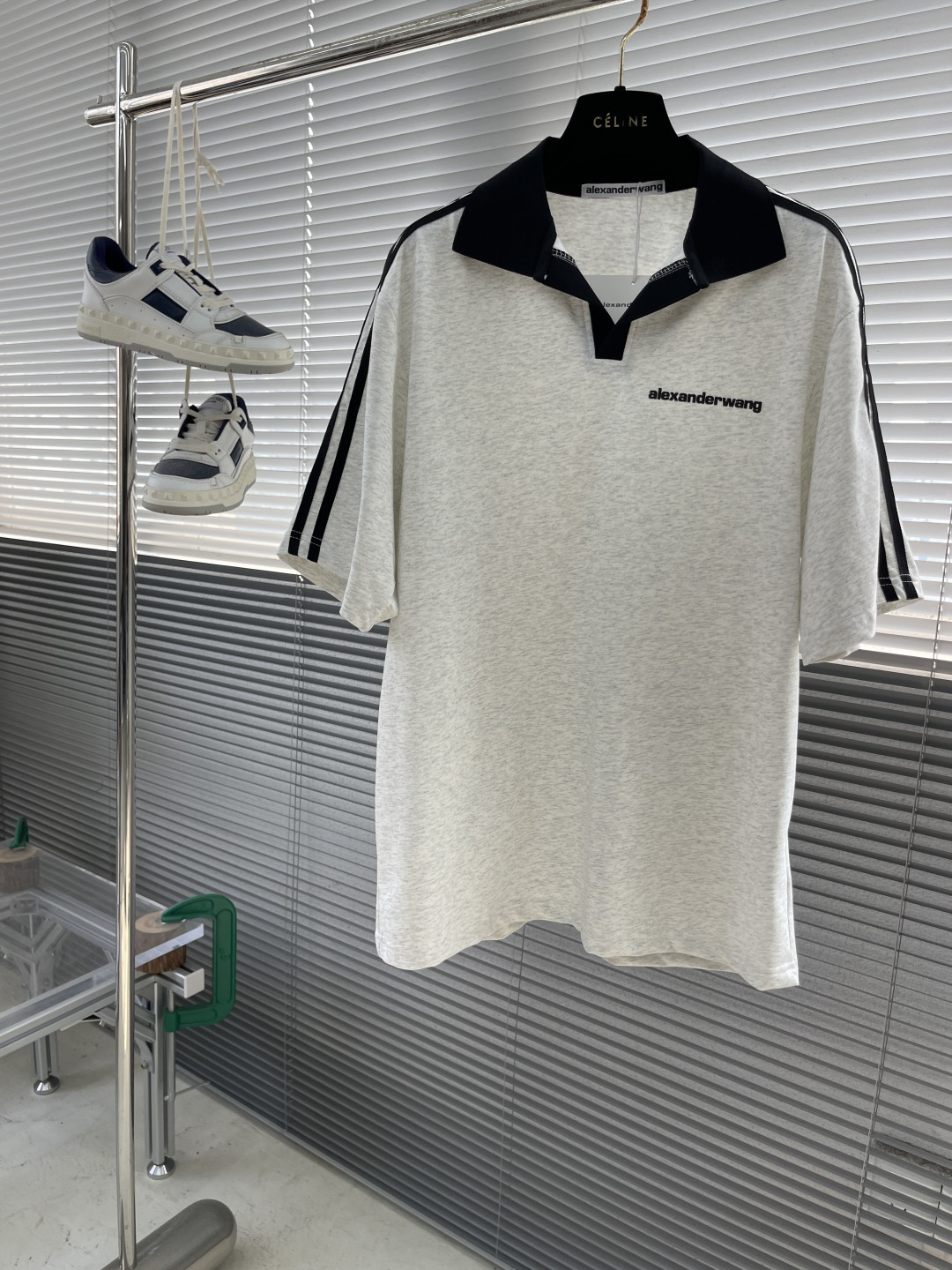 Alexander Wang Polo Shirt, Short Sleeve Top, Oversized Fit, Contrast Design