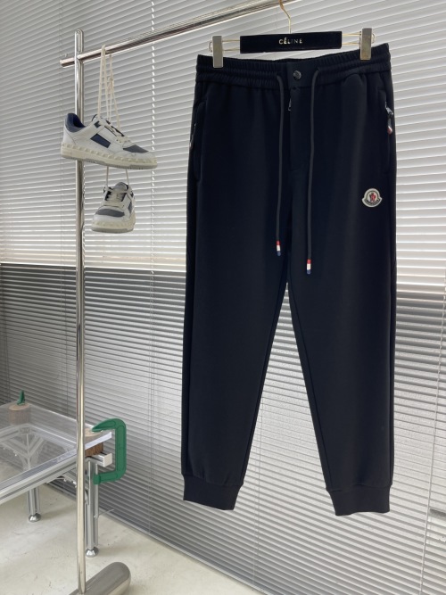 Moncler Men's Black Logo Patch Sweatpants, Casual Style, Comfortable Fit 1 Moncler Men's Black Logo Patch Sweatpants, Casual Style, Comfortable Fit