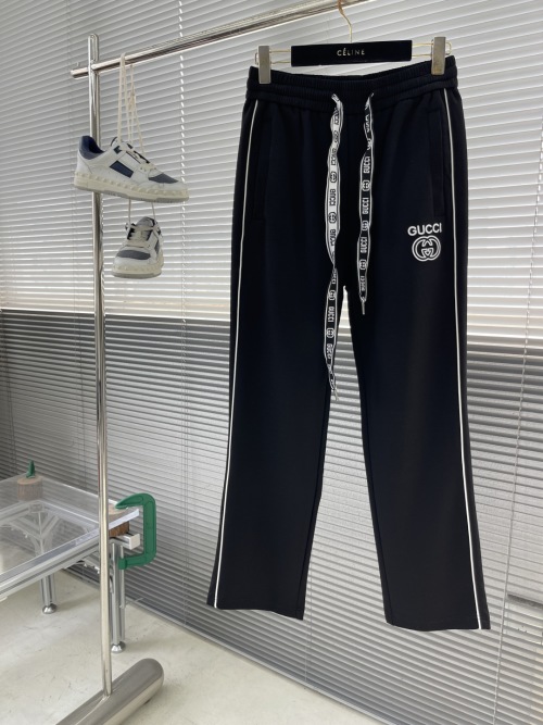 Gucci Spring/Summer 2025 Black Casual Sweatpants with Logo Drawstrings 1 Gucci Spring/Summer 2025 Black Casual Sweatpants with Logo Drawstrings