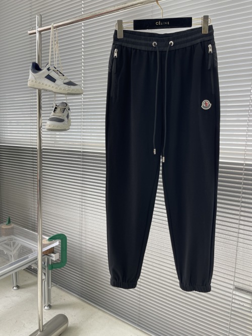 Moncler Men's Black Straight Leg Sweatpants with Embroidered Logo 1 Moncler Men's Black Straight Leg Sweatpants with Embroidered Logo