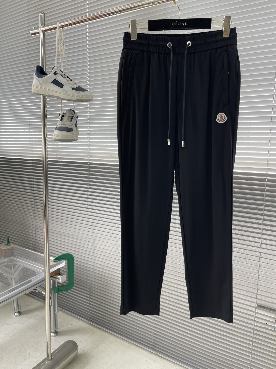 Moncler Men's Black Casual Drawstring Lounge Pants with Logo, M-3XL