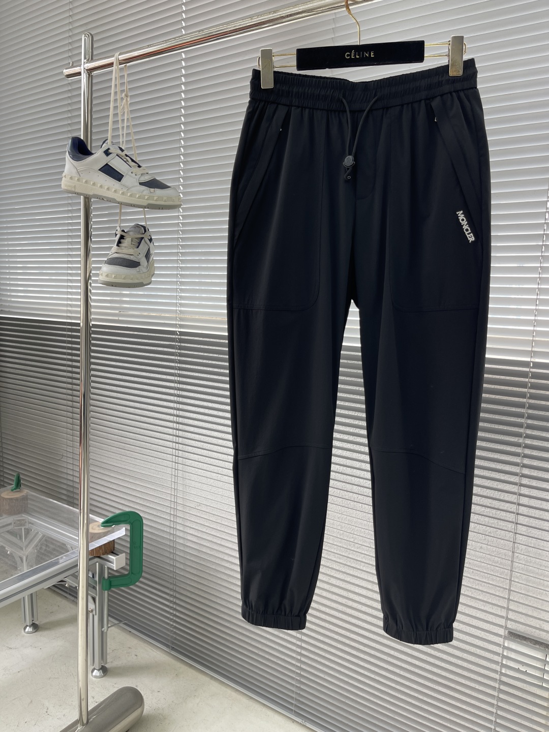 Moncler Men's Black Cotton Blend Drawstring Logo Embroidered Lounge Pants 1 cmp i1743680311959 5516 0 6