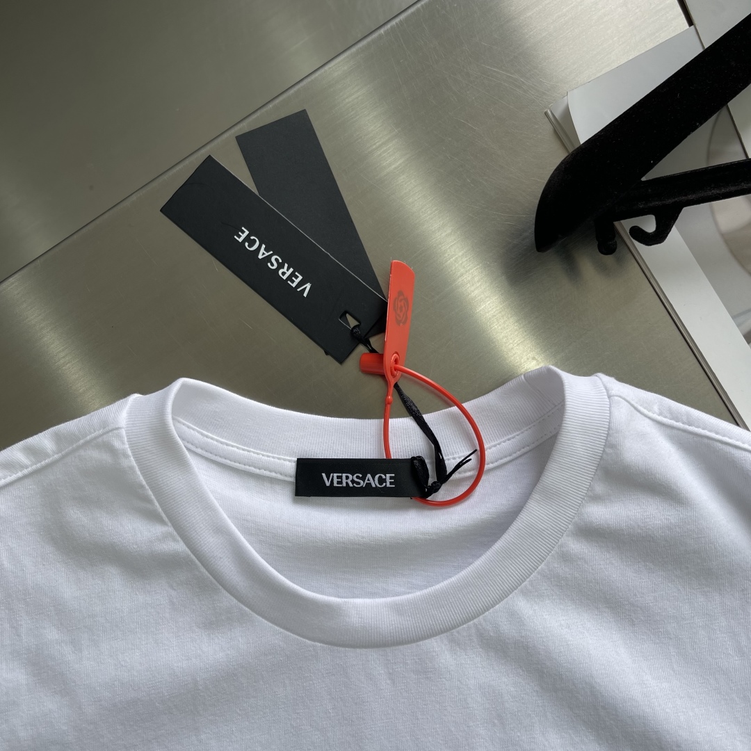 Versace Men's White Cotton T-Shirt with Gold Medusa Logo Embroidery 4 cmp i1743683485835 4918 0 0
