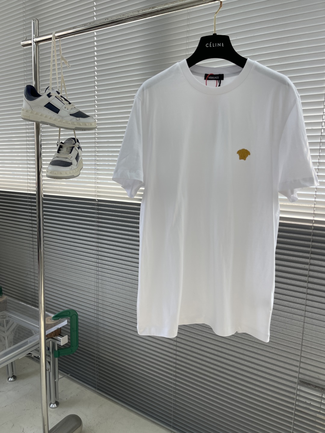 Versace Men's White Cotton T-Shirt with Gold Medusa Logo Embroidery 1 cmp i1743684955712 9764 0 5