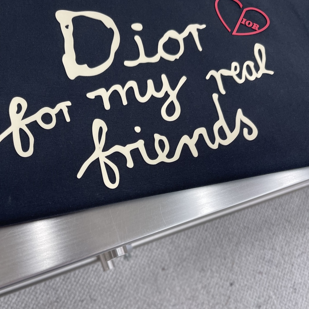 Dior 'For My Real Friends' Graphic Print Cotton Blend Short Sleeve T-Shirt 4 cmp i1743934117589 6071 0 1