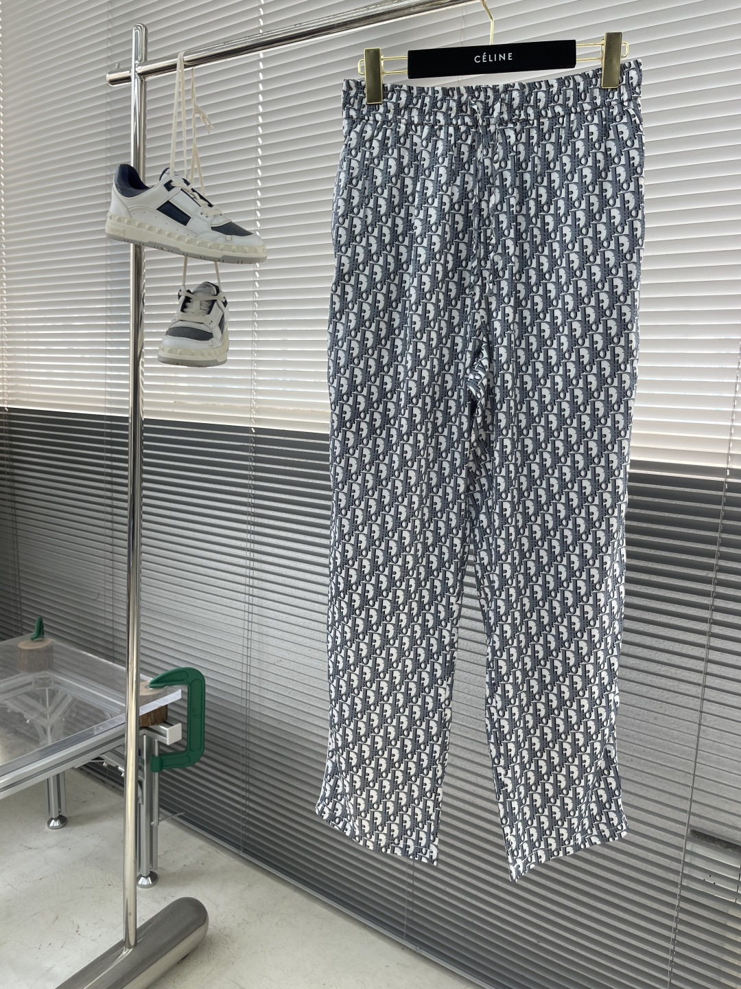 Dior Oblique Print Silk Twill Lounge Pants | Elastic Waist Drawstring