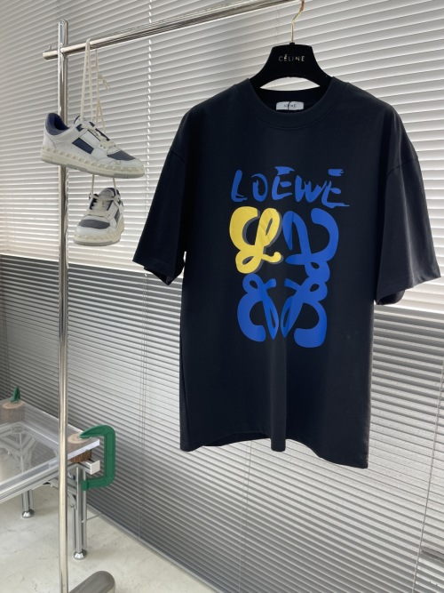 Loewe Printed T-Shirt with Fringe Logo - Casual & Stylish Unisex Tee 1 Loewe Printed Short Sleeve T-Shirt Cotton Casual Loose Fit Unisex Style