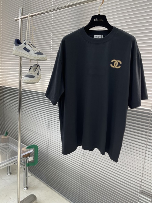 Chanel Micro Logo Short Sleeve T-Shirt, Premium Cotton Blend, Unisex Style 1 Chanel Micro Logo Short Sleeve T-Shirt, Premium Cotton Blend, Unisex Style