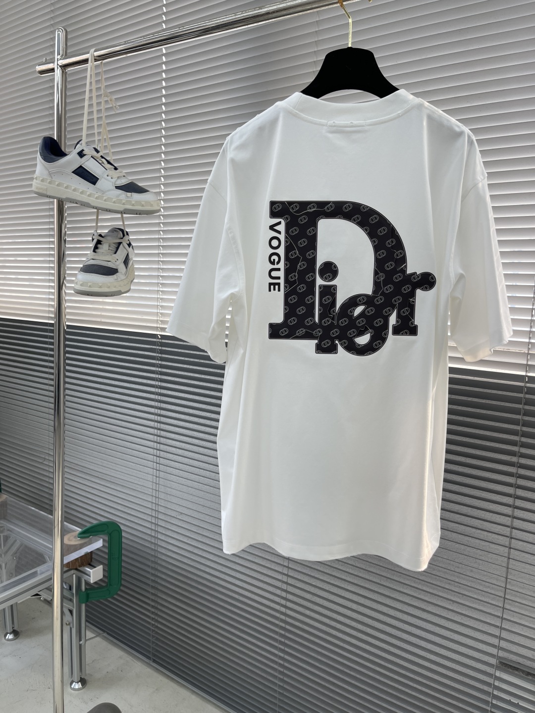 Dior Men's Short Sleeve T-Shirt with Ripped Logo, White Cotton Blend 8 cmp i1744023318681 946 0 8