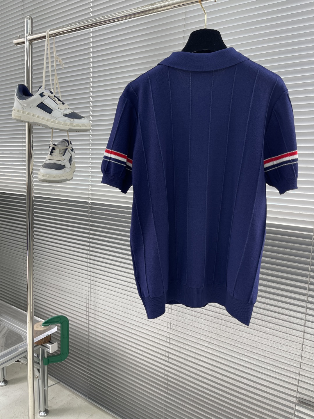 Celine Men's Navy Blue Striped Polo Shirt with Sleeve Detail - Soft Fabric 8 cmp i1744110300285 2014 0 7