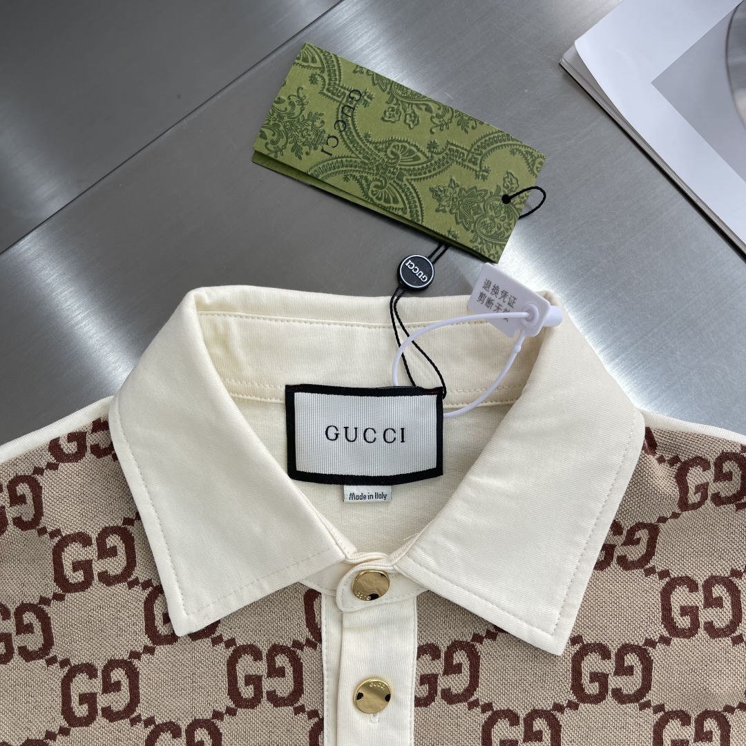 Gucci Men's Beige GG Monogram Polo Shirt - Soft, Comfortable, & Stylish 3 cmp i1744111023673 2677 0 0