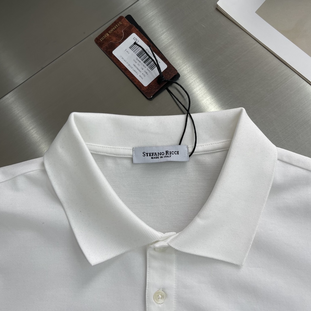 Stephen P220-SR Men's White Pima Cotton Short Sleeve Polo Shirt 3 cmp i1744111251808 4220 0 0