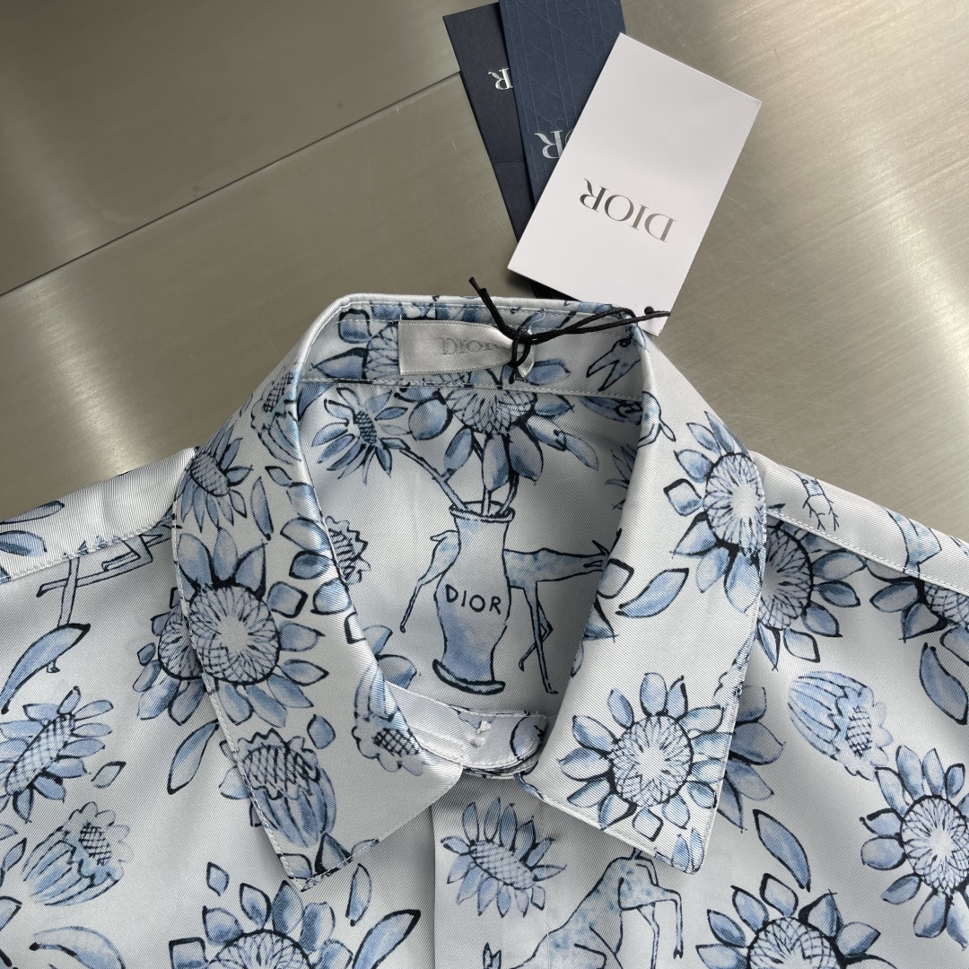 Dior x HYLTON NEL Collaboration Silk Jacquard Short-Sleeve Shirt 3 cmp i1744112080056 8167 0 0