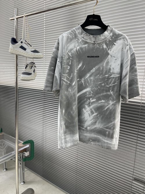 Balenciaga Distressed Logo Print T-Shirt Vintage Wash Unisex 1 Balenciaga Distressed Logo Print T-Shirt Vintage Wash Unisex