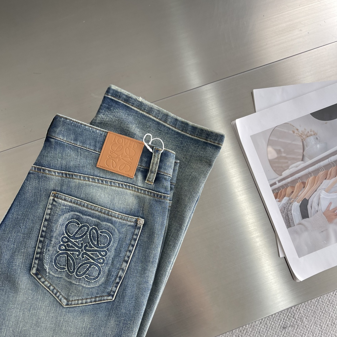 Loewe 2025 Spring/Summer Collection Relaxed Fit Jeans with Embroidered Detail