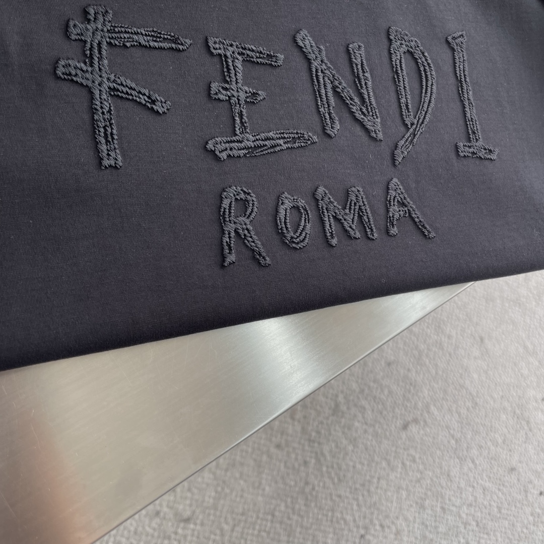 Fendi Roma Embroidered Logo T-Shirt - Short Sleeve, Premium Cotton 5 cmp i1744437675736 8417 0 2