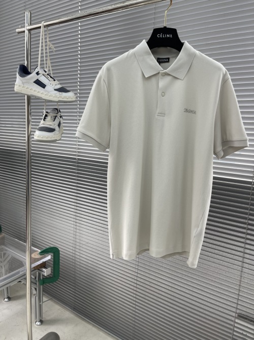 ZEGNA Men's Polo Shirt - Short Sleeve, Lightweight, and Breathable 1 ZEGNA Men's Polo Shirt - Short Sleeve, Lightweight, and Breathable