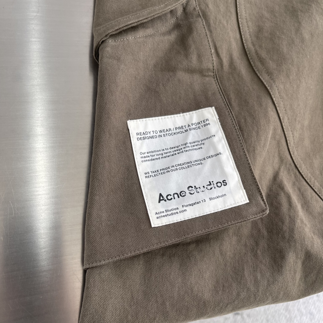 Acne Studios Khaki Green Woven Cargo Pants with Tag Detail 7 cmp i1744626725708 3483 0 6