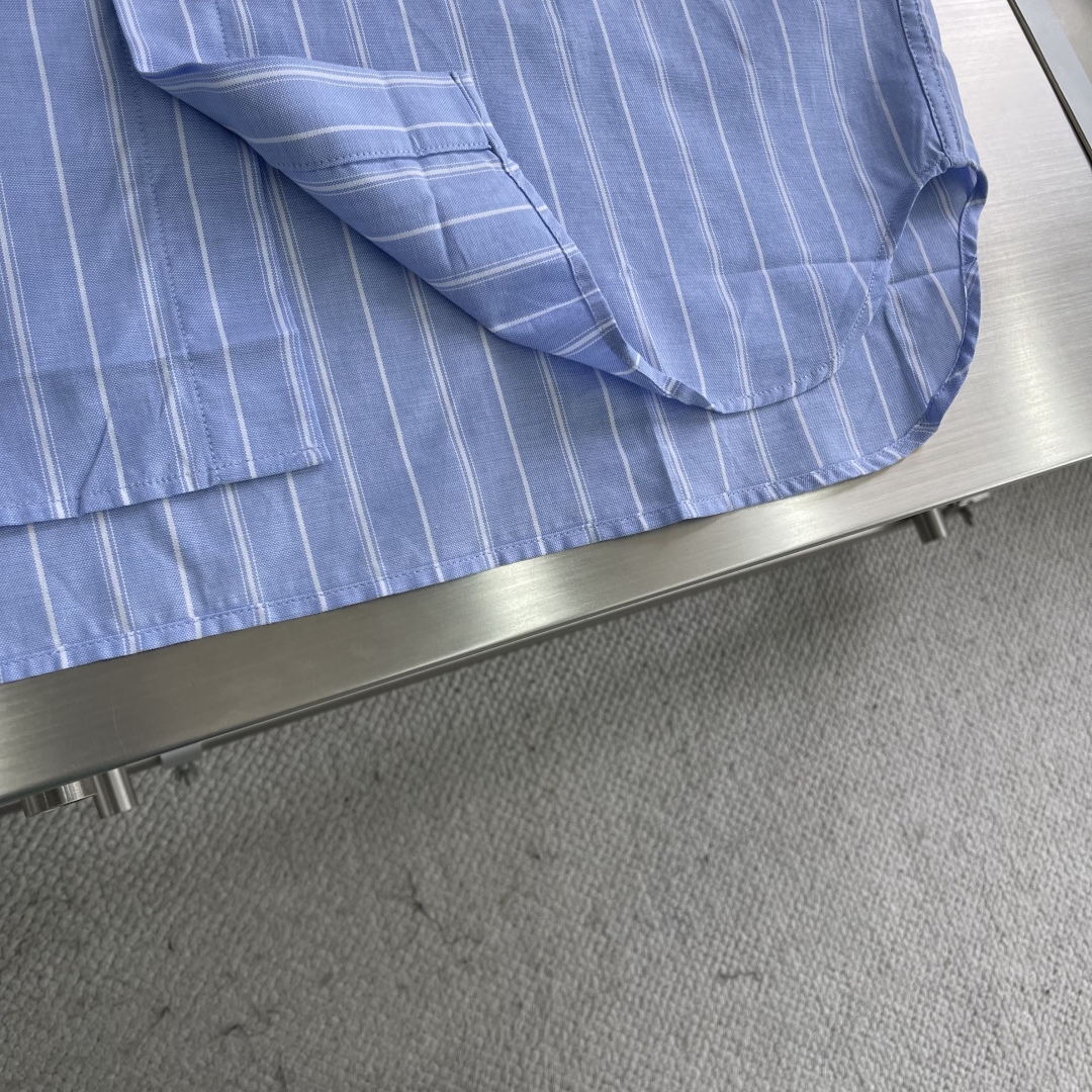 Dior Men's Blue and White Striped Cotton Shirt with Embroidered Logo 6 cmp i1744627407596 2558 0 3