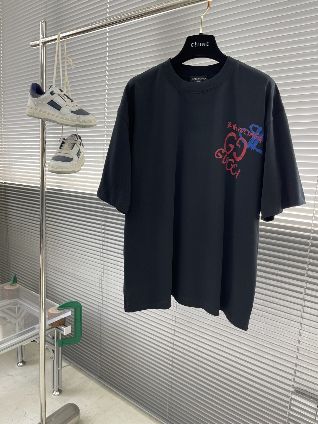 Balenciaga x Gucci Collaboration T-Shirt,Premium Cotton Blend,Stylish Design