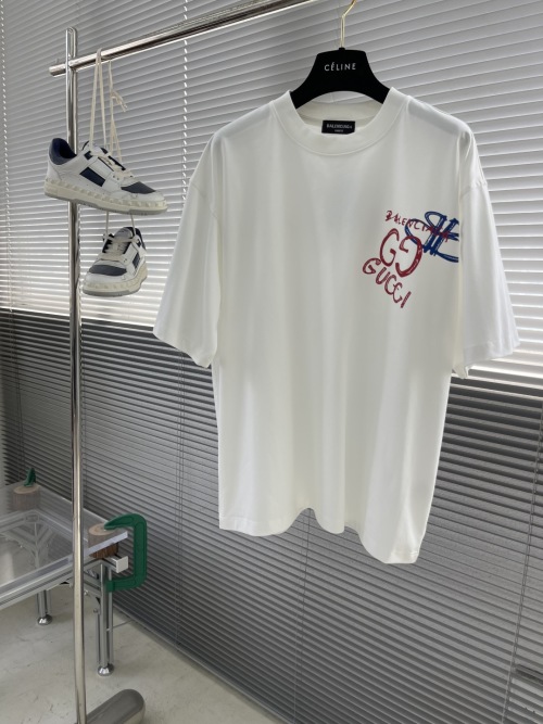Balenciaga x Gucci Printed Short Sleeve T-Shirt, Comfortable & Stylish 1 Balenciaga x Gucci Printed Short Sleeve T-Shirt, Comfortable & Stylish