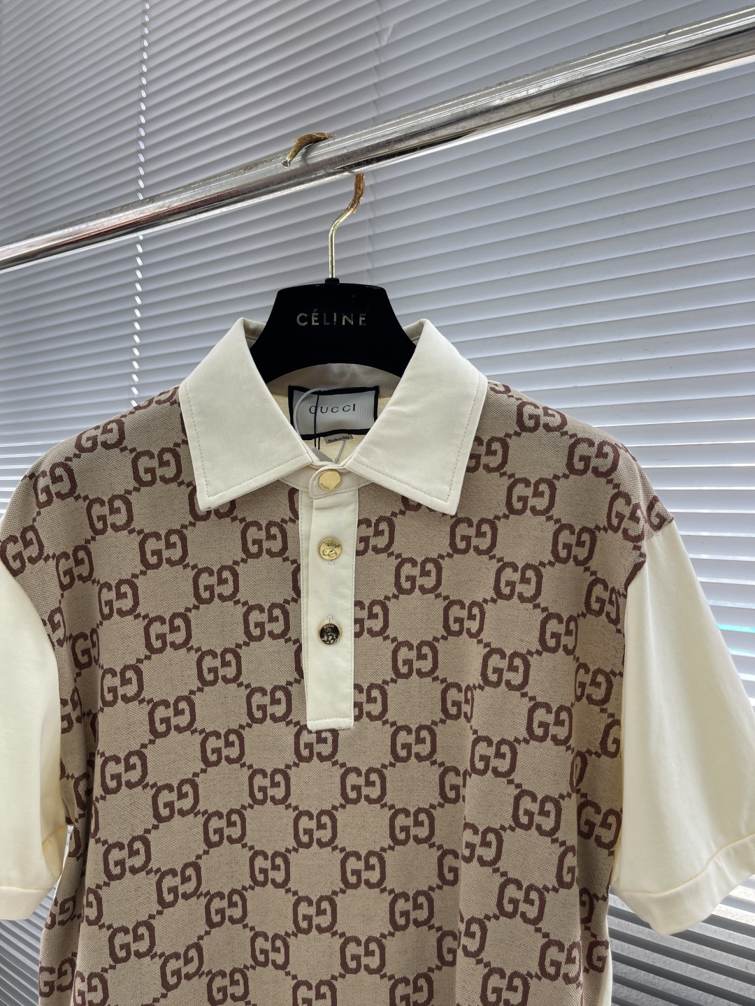 Gucci Men's Beige GG Monogram Polo Shirt - Soft, Comfortable, & Stylish 2 cmp i1744629435823 4155 0 6