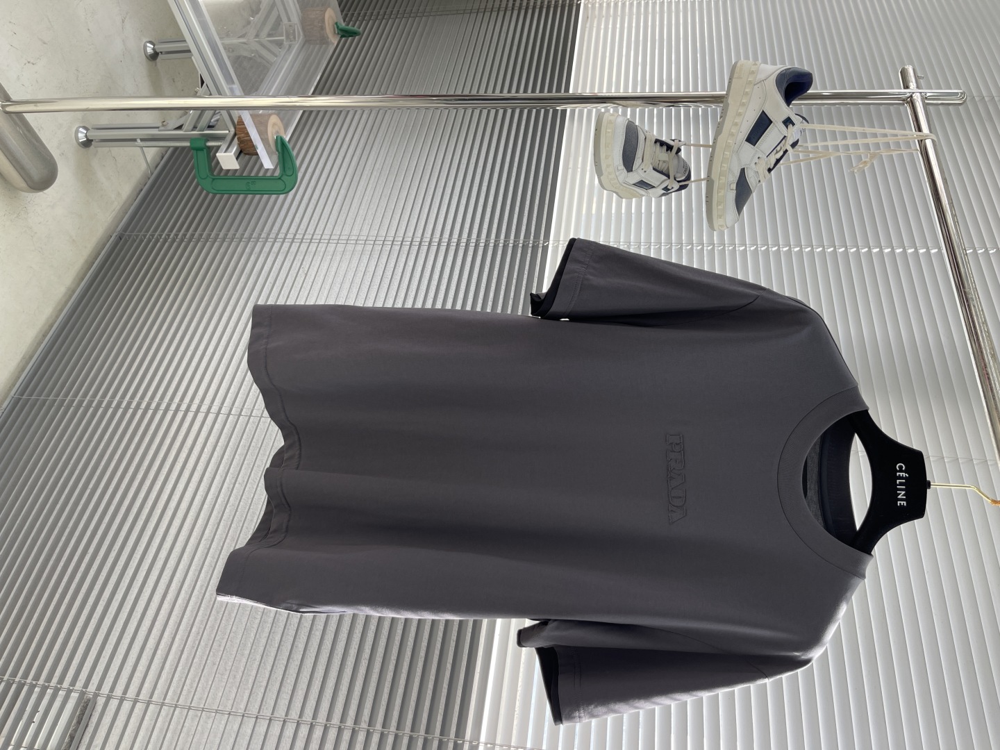 Prada Men's Gray Cotton-Blend T-Shirt with Embroidered Logo - Spring/Summer 2025 1 cmp i1744631700812 672 0 5