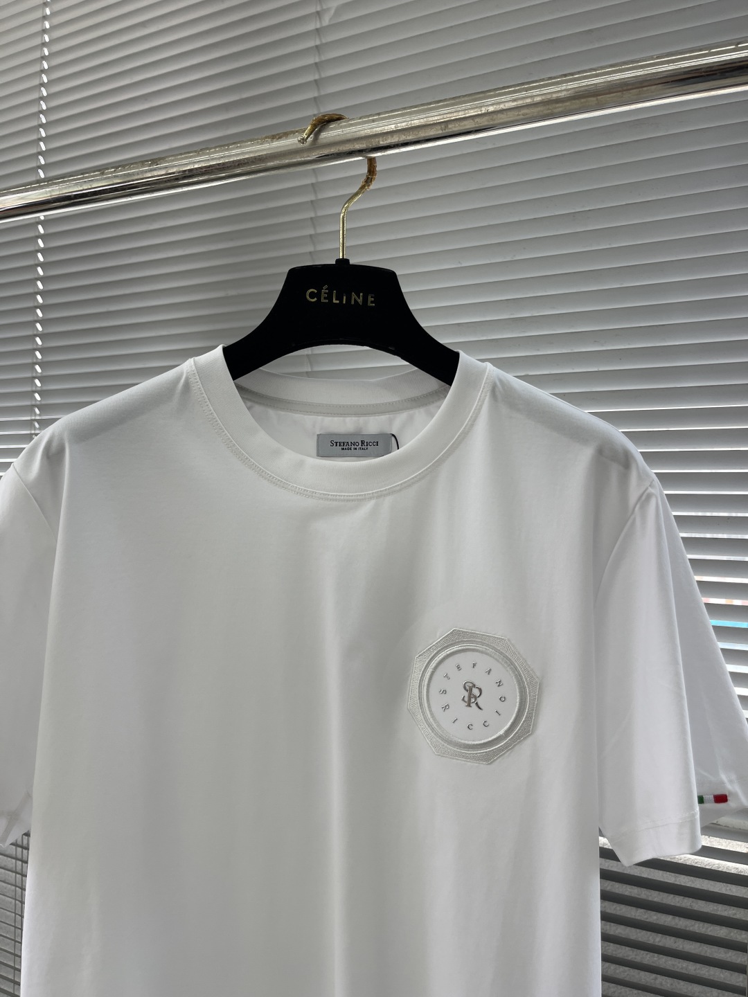 Stefano Ricci Men's White Cotton T-Shirt with Embroidered Logo 2 cmp i1744632241893 2695 0 6