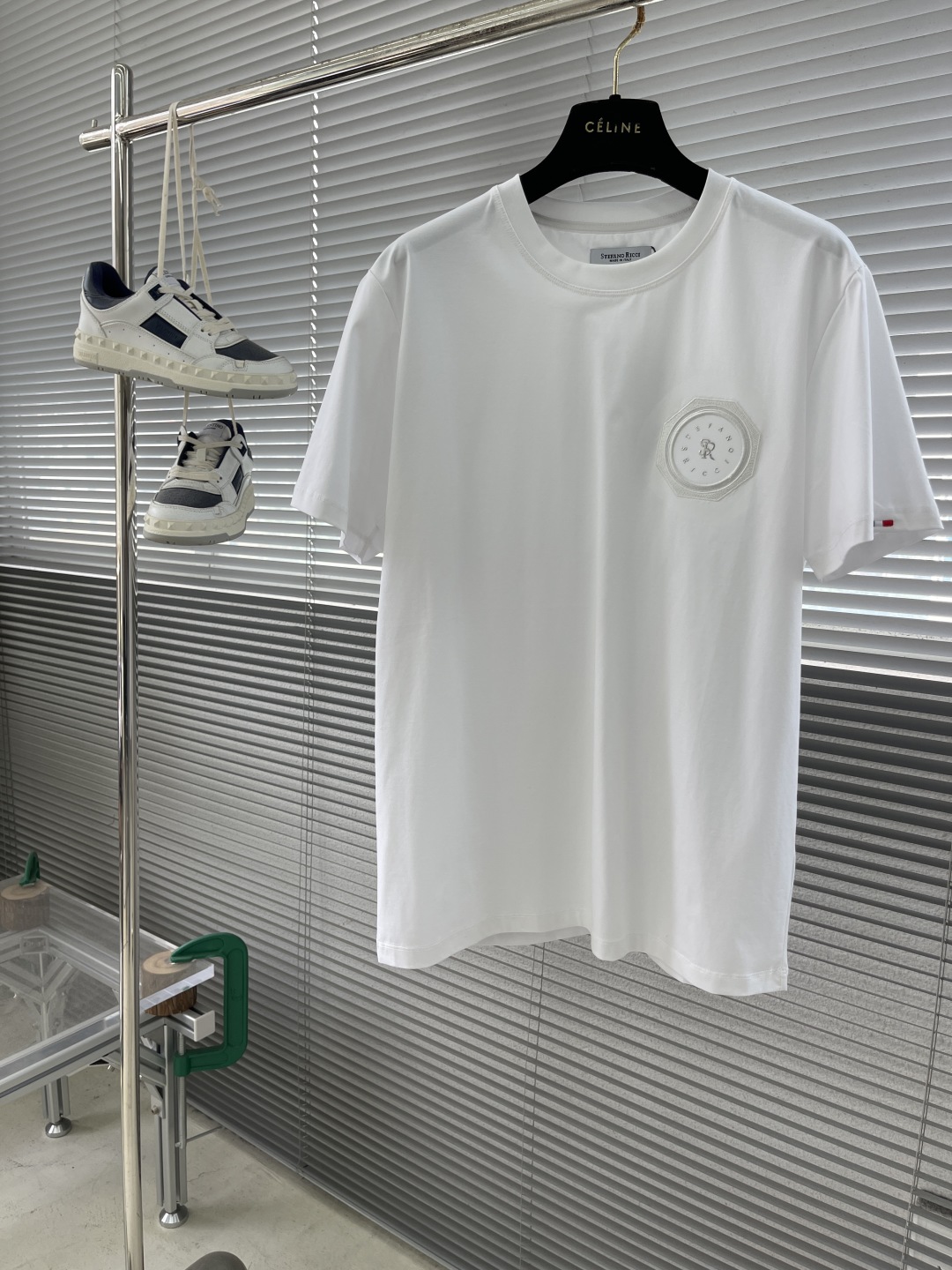 Stefano Ricci Men's White Cotton T-Shirt with Embroidered Logo 1 cmp i1744632241935 6558 0 5