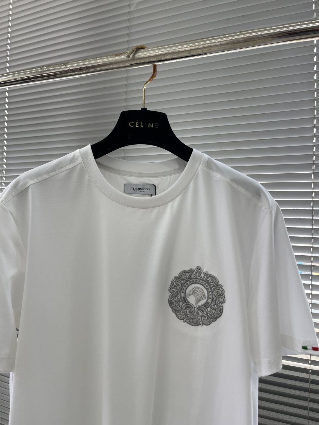 Stefano Ricci Men's White Eagle Logo Crewneck Short Sleeve T-Shirt 2 cmp i1744632302272 2500 0 6