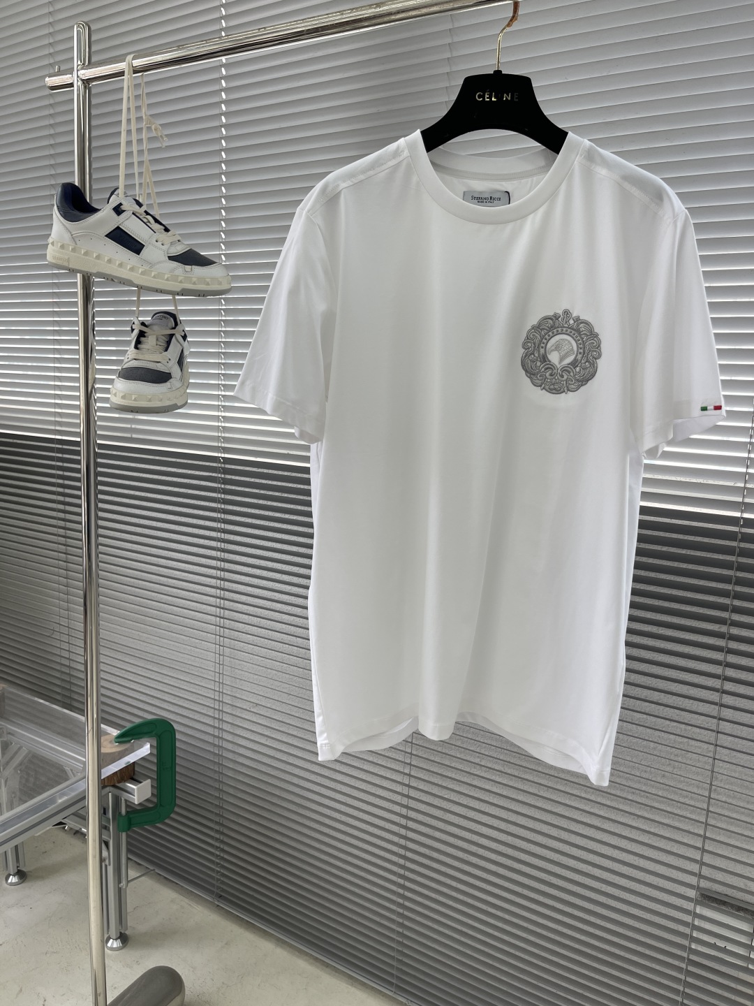 Stefano Ricci Men's White Eagle Logo Crewneck Short Sleeve T-Shirt 1 cmp i1744632302307 9571 0 5