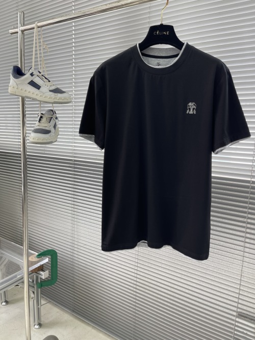 Men's Two-Tone Trim Crew Neck T-Shirt Modal Blend Short Sleeve Tee 1 Men's Two-Tone Trim Crew Neck T-Shirt Modal Blend Short Sleeve Tee