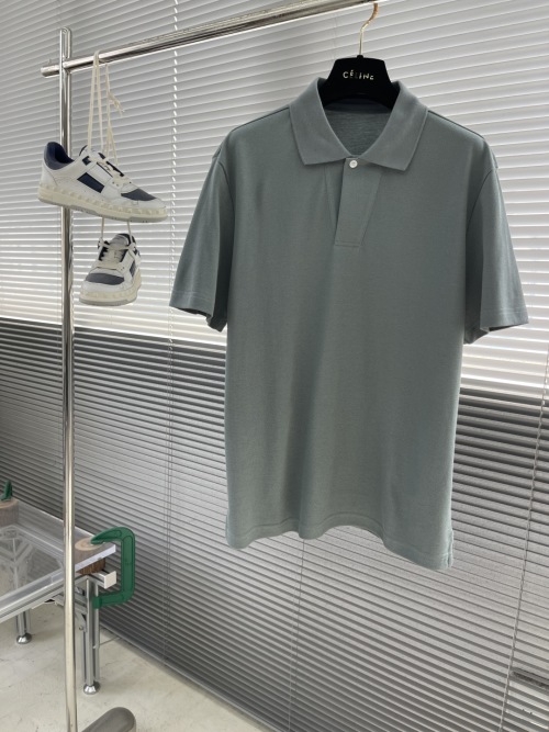 Men's Wool Polo Shirt, Short Sleeve Knitted Polo with V-Neck Button Design 1 Men's Wool Polo Shirt, Short Sleeve Knitted Polo with V-Neck Button Design