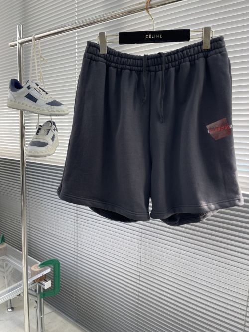 Balenciaga 25SS Black & Orange Tape Print Embroidered Cotton Shorts 1 Balenciaga 25SS Black & Orange Tape Print Embroidered Cotton Shorts