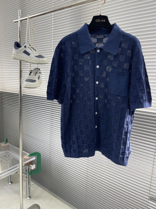 Louis Vuitton Monogram Jacquard Checkerboard Knit Short-Sleeve Shirt 1 Louis Vuitton Monogram Jacquard Checkerboard Knit Short-Sleeve Shirt