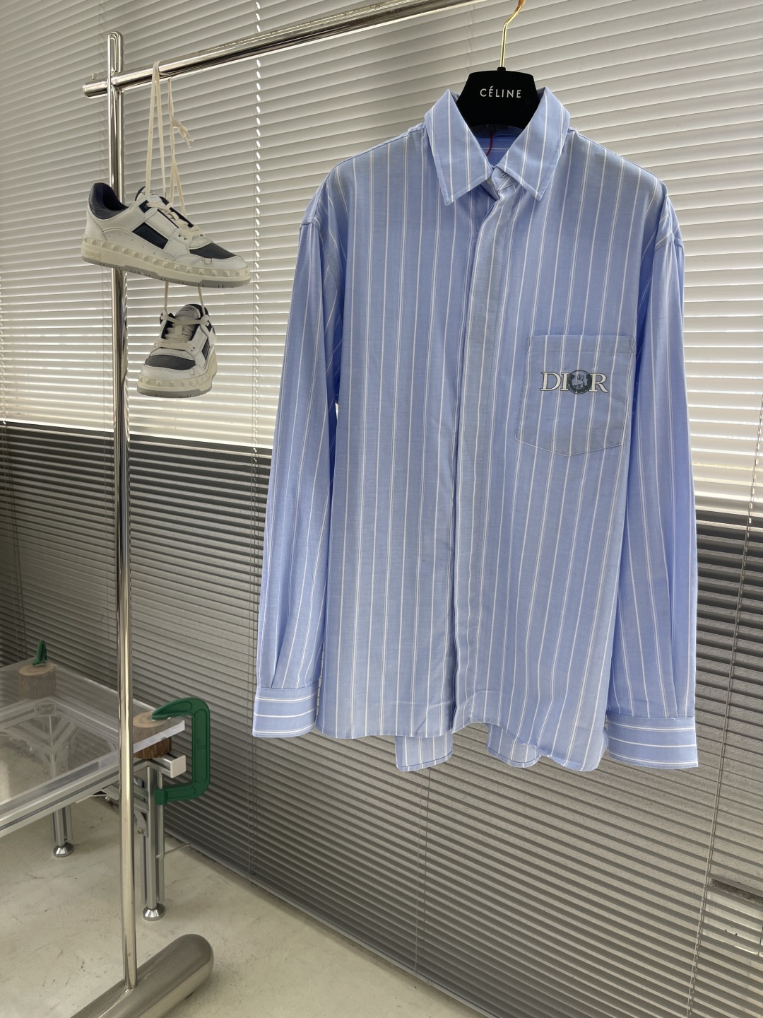 Dior Men's Blue and White Striped Cotton Shirt with Embroidered Logo 1 cmp i1744634539130 2827 0 5